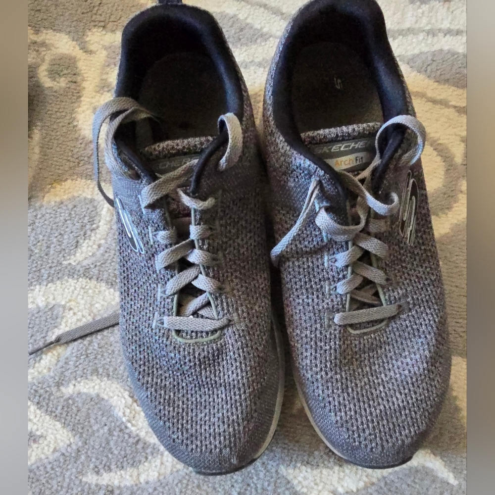 Skechers Men's Charcoal Breathable Knit Sneakers (9)